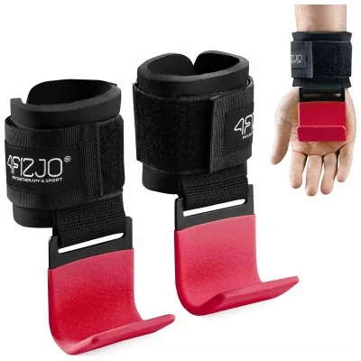 Гачки для перекладини та тяги 4FIZJO Hooks Black/Red (P-5907739314789)