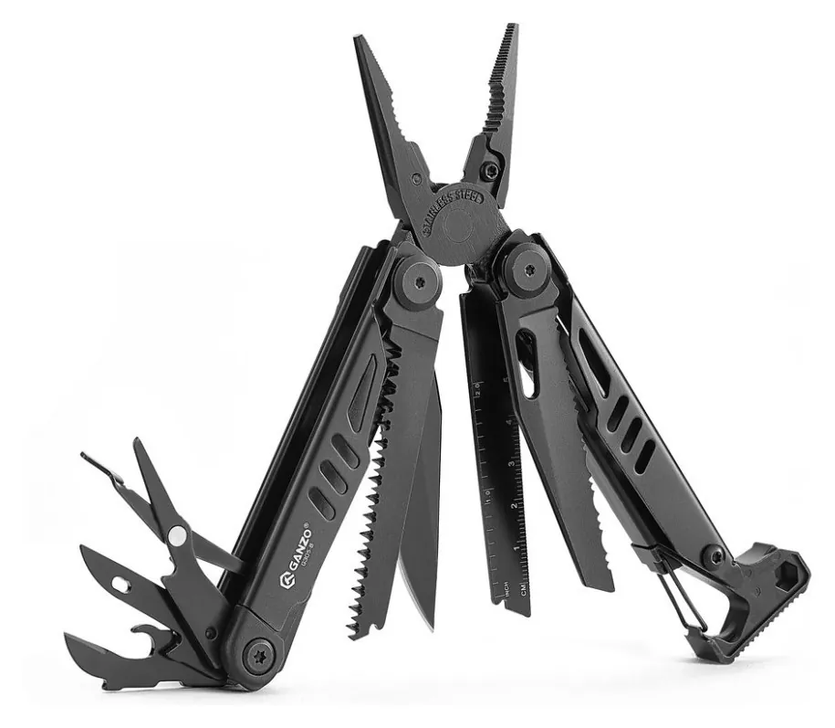 Мультитул Ganzo G305B, (18.2 см) 17 функцій, чорний + біти та чохол (FNR_G305B)