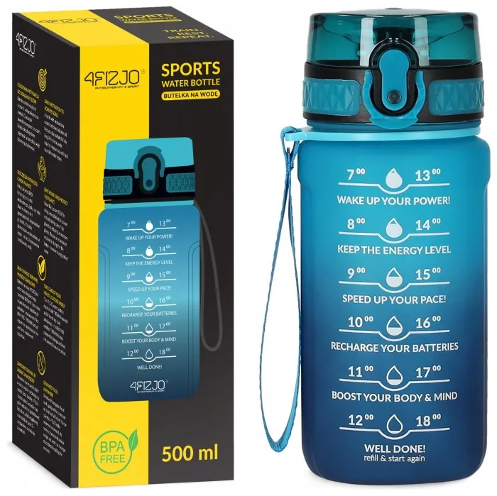 Бутылка для воды спортивная 4FIZJO 500 мл Sky Blue/Blue (P-5905973400732)