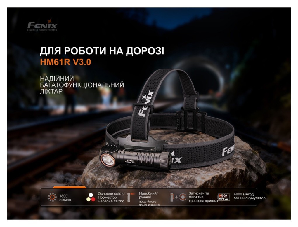Мультиліхтар Fenix HM61R V3.0, укр, укр
