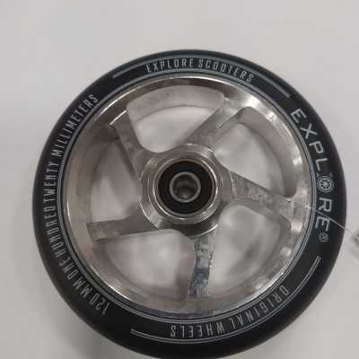 Колесо для трюкового самокату Explore 120 дюраль abec -9 сірий