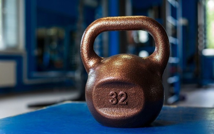 Гиря чавунна RN-SPORT 32 кг металева, колір бронза