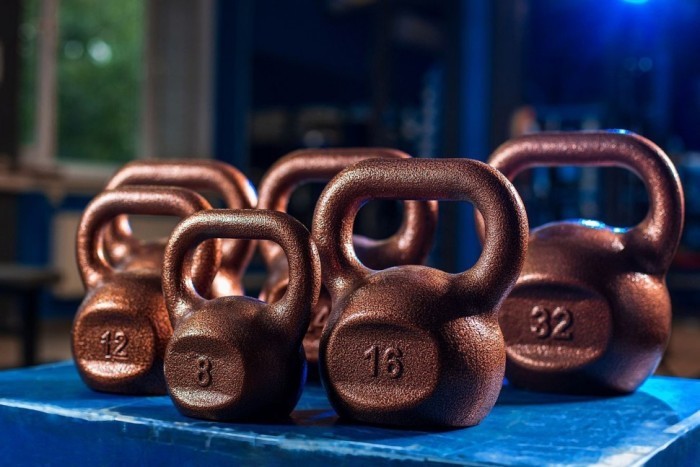 Гиря чавунна RN-SPORT 32 кг металева, колір бронза