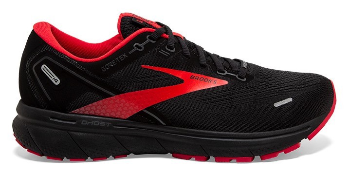 Кросівки чоловічі Brooks GHOST 14 GTX M 40 (7.0US) Black/blackened pearl/highriskred (1103681D004)