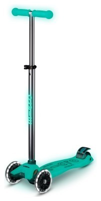 Самокат MICRO серії &quot;Maxi Deluxe Glow LED&quot; – ЖЕЛЕЙНИЙ ЗЕЛЕНИЙ (до 50 kg, 3-х колісний, світло)