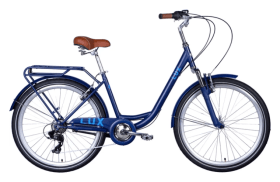Велосипед уцененный ST 26" Dorozhnik LUX Vbr FR рама-17" синий с голубым (матовый) 2024