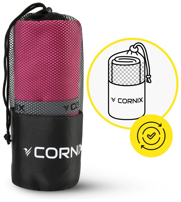 Рушник спортивний Cornix 180 x 100 см з мікрофібри XR-0557 Pink
