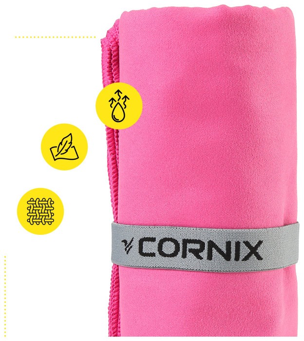 Рушник спортивний Cornix 180 x 100 см з мікрофібри XR-0557 Pink