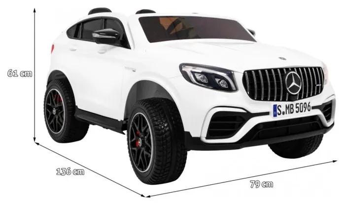 Дитяча акумуляторна машинка Mercedes GLC 63S Біла