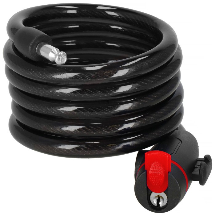 Велисипедный замок Springos трос 80 см под ключ BA0027 Black