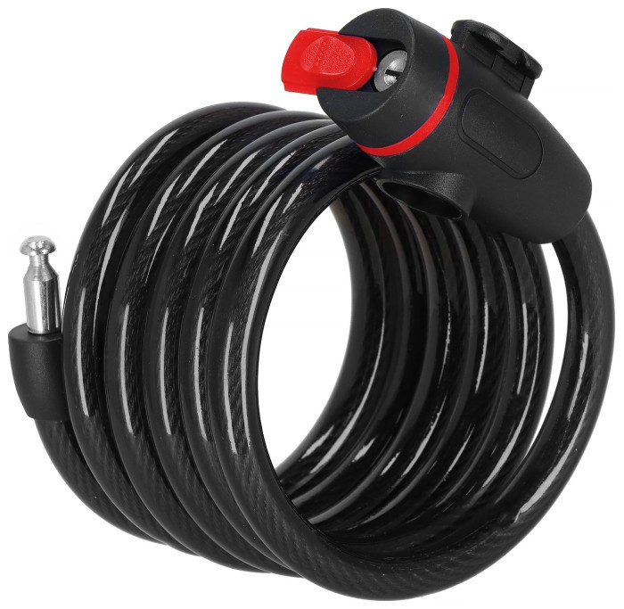 Велисипедный замок Springos трос 80 см под ключ BA0027 Black