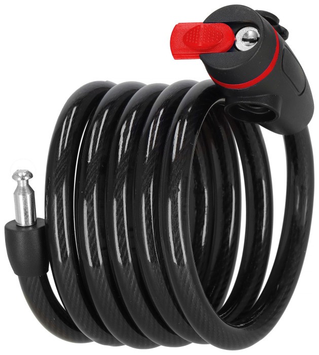 Велисипедный замок Springos трос 80 см под ключ BA0027 Black