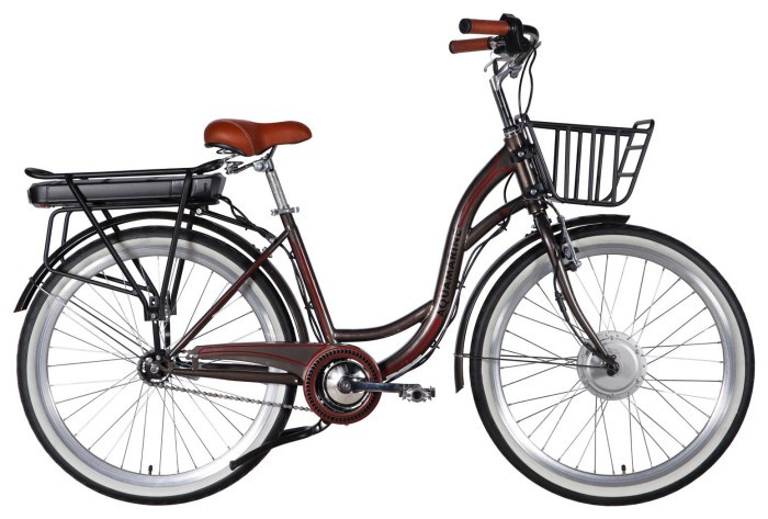 Велосипед уцінений з електроприводом 26" ST Dorozhnik eAQUAMARINE BH рама-17" 36B 13А*г 500Вт сірий YS 7810 з кошиком 2026