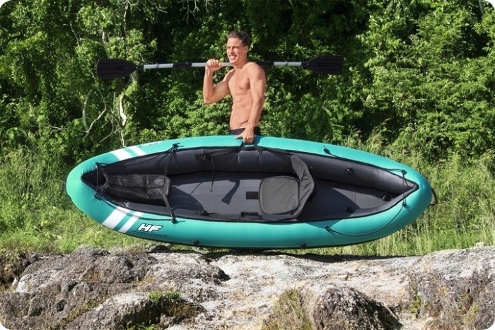 Надувной каяк Bestway Hydro-Force Ventura Elite X1 280 х 86 см, голубовато-черный