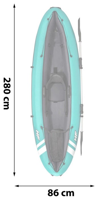 Надувной каяк Bestway Hydro-Force Ventura Elite X1 280 х 86 см, голубовато-черный