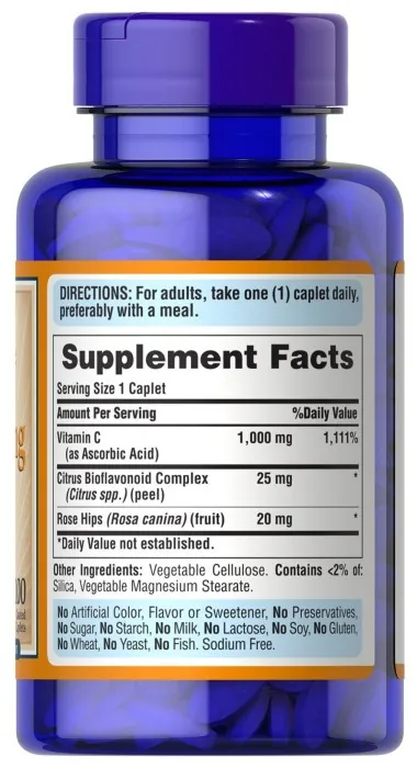 Vitamin C-1000 mg with Bioflavonoids & Rose Hips - 100 caps (Поврежденная крышка)