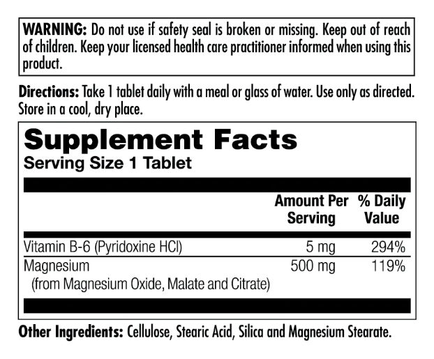 Magnesium Sustained Release Triple Source 500mg - 100 tabs