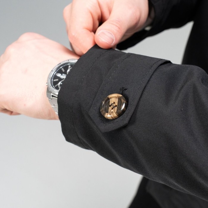 Тренч Slavni мужской весна осень черный, Стильный тренч Slavni Rebel черный