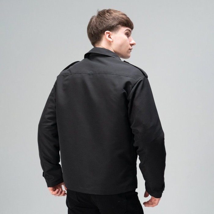 Тренч Slavni мужской весна осень черный, Стильный тренч Slavni Rebel черный