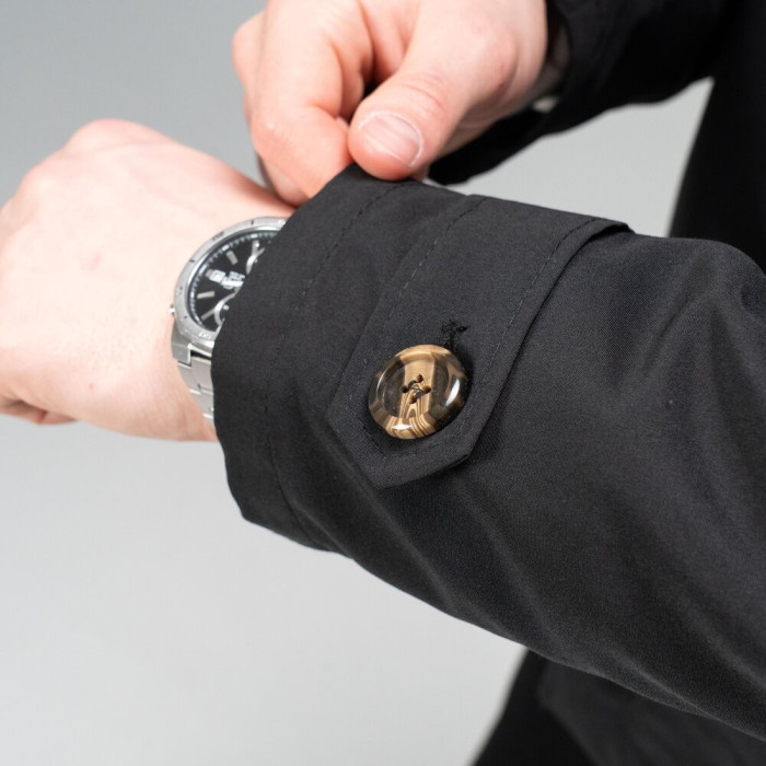 Тренч Slavni мужской весна осень черный, Стильный тренч Slavni Rebel черный