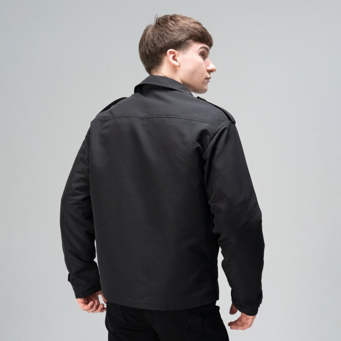 Тренч Slavni мужской весна осень черный, Стильный тренч Slavni Rebel черный