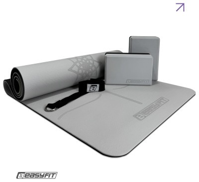 Набір для йоги та фітнесу EasyFit Polarity Set PRO (Stone): килимок, два блоки та ремінь