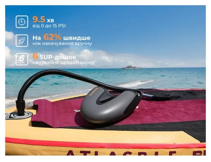 Насос кемпінговий для накачування човнів, сапів, Flextail Evo Sup Pump Pro, чорний