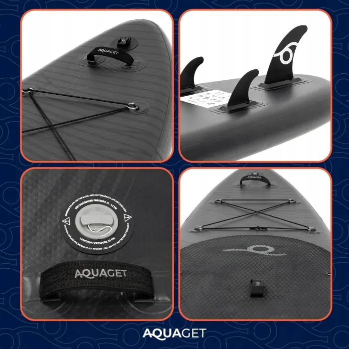 Надувная доска SUP Aquaget 350 см с веслом AQ0040 Black