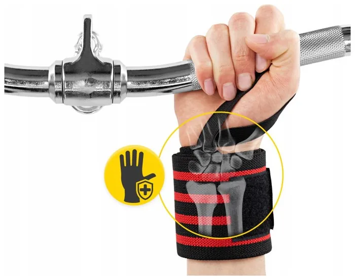 Бинты для запястий (кистовые бинты) 4FIZJO Wrist Wraps Black/Red (P-5907739313003)