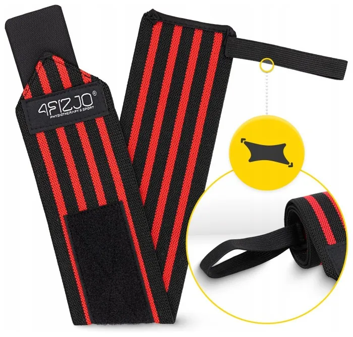 Бинты для запястий (кистовые бинты) 4FIZJO Wrist Wraps Black/Red (P-5907739313003)