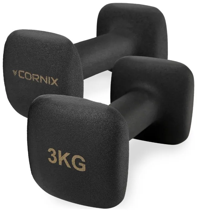 Гантелі вінілові Cornix Square 2 x 3 кг XR-0408 Black