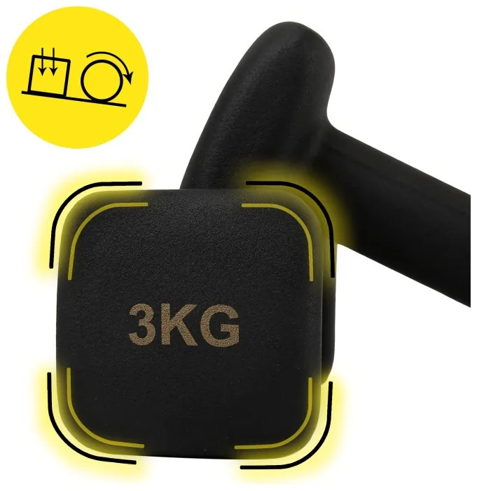 Гантелі вінілові Cornix Square 2 x 3 кг XR-0408 Black