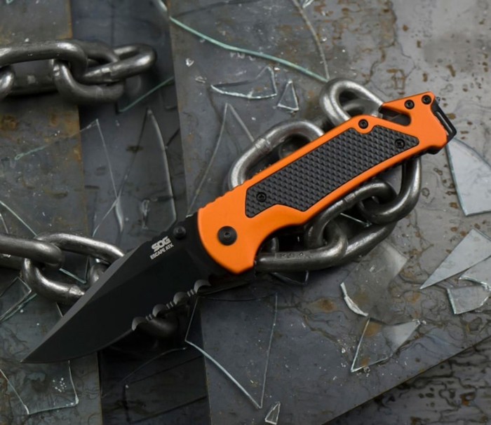 Нож складной SOG Escape ATK 2.0, Hi-Viz Orange