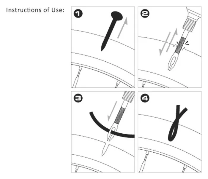 Ремкомплект для безкамерної покришки Birzman Tubeless Repair Kit (with 10pcs tire plugs)