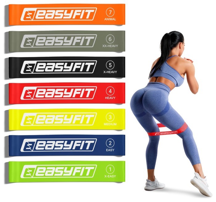 Резинки для фитнеса EasyFit набор из 7 штук