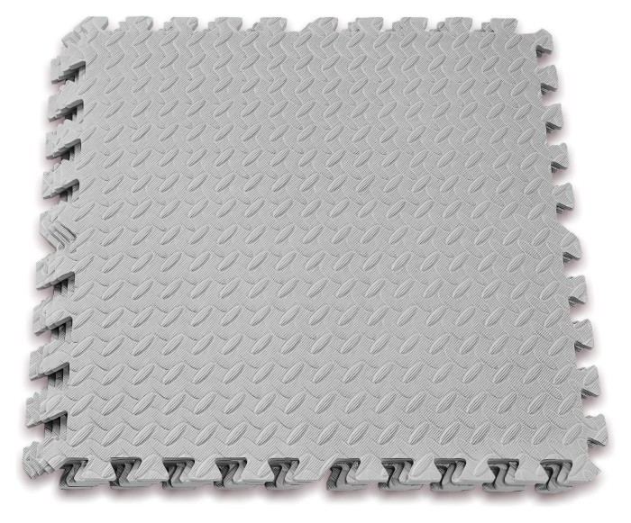 Татамі мат EasyFit SwallowTail 4 шт (60х60х1 см) пазл хвіст ластівки сірий, укр, укр