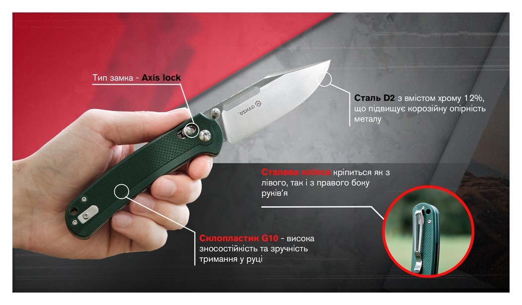 Нож складной Ganzo G768-GB сине-зеленый