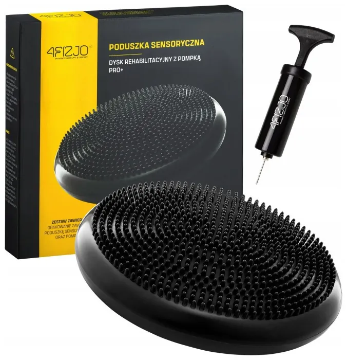 Балансировочная подушка-диск 4FIZJO PRO+ 33 см сенсомоторная, массажная Black (P-5907222931936)