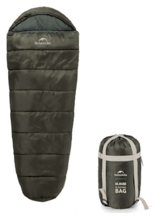 Спальник з капюшоном Naturehike CNK2300SD014 MJ600 Січ, зелений