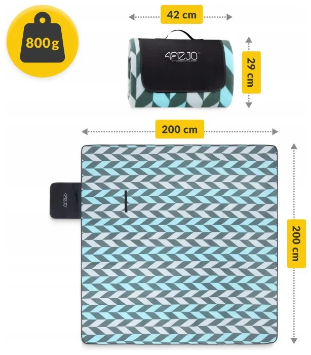 Килимок для пікніка та кемпінгу 4FIZJO 200 x 200 см складний (P-5907739317193)