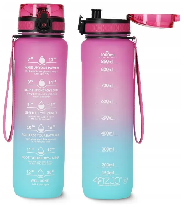Пляшка для води спортивна 4FIZJO 1000 мл Pink/Sky Blue (P-5905973400770)
