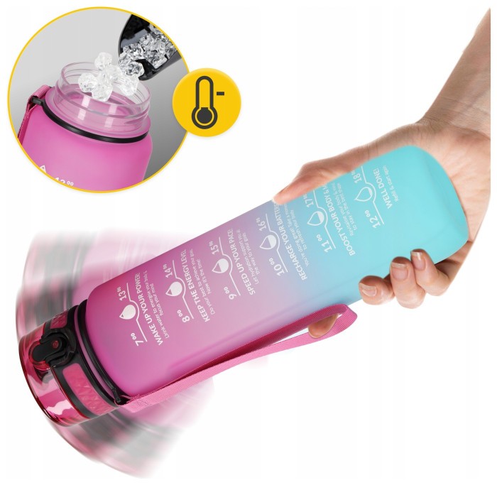 Пляшка для води спортивна 4FIZJO 1000 мл Pink/Sky Blue (P-5905973400770)
