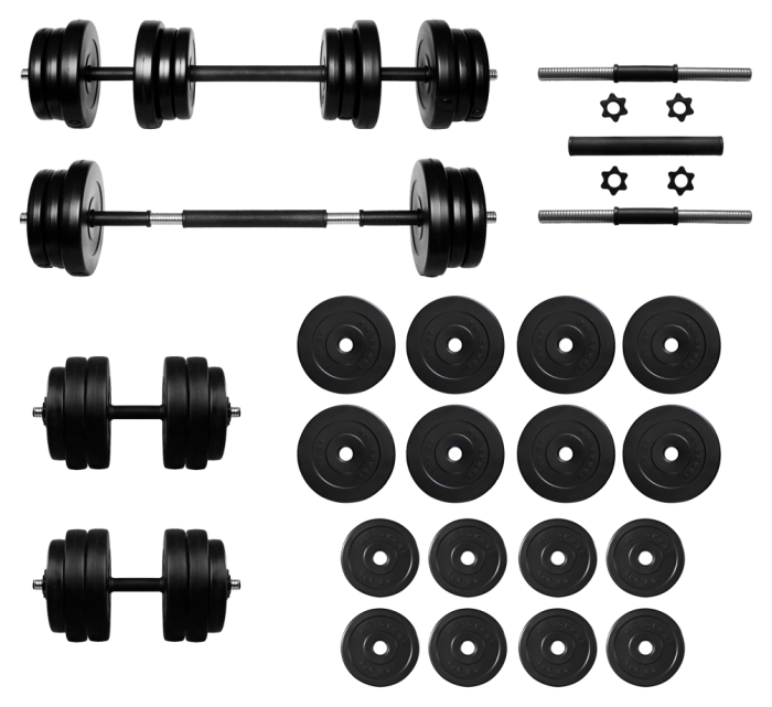 Гантелі з функцією штанги 2в1 на 32 кг RN-Sport, укр, укр