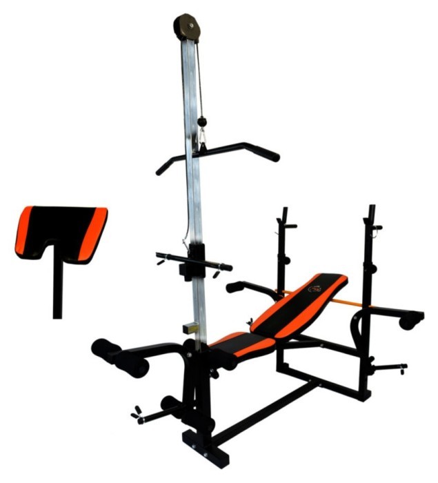 Лава для жима с тягой + 4 грифа + Металлические диски RN-Sport 65кг