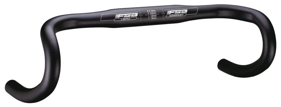 Кермо FSA VERO COMPACT 400мм, Ø31, 8мм, 125мм drop, 70мм reach, чорний (HBA-36-56)