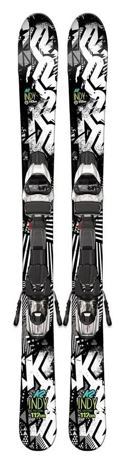 Лижі гірські комплект для підлітків K2 INDY+MOD 7.0 FASTRAK II L 245-330 124см Grey/black/white (1050806.110.1+1021018.110.1) (112 см black, grey, white)