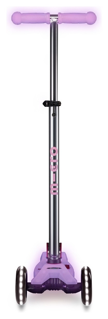 Самокат MICRO серії "Maxi Deluxe Glow LED" – СЯЙНИСТО-ПУРПУРОВИЙ (до 50 kg, 3-х колісний, світло)