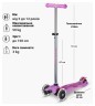 Самокат MICRO серии "Maxi Deluxe Glow LED" – сияющий-пурпурный (до 50 kg, 3-х колесный, свет) Фото - 7