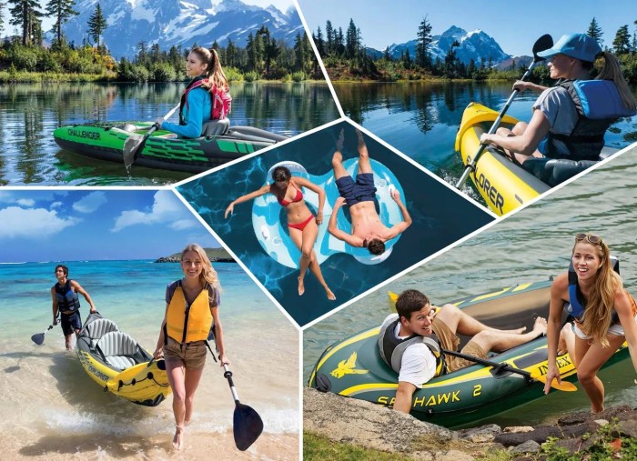 Лодка надувная Intex Seahawk 4 351 x 145 x 48 см, зеленый