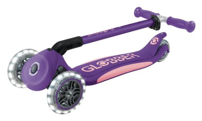 Самокат GLOBBER серії ELITE LIGHTS, фіолетово-рожевий, колеса з підсвіткою, 50кг, 3+